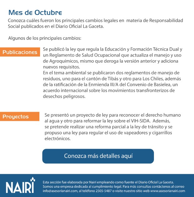 Reporte de Actualización Legal en RS y Sostenibilidad - Octubre 2019