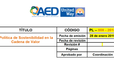 Política de Sostenibilidad en la Cadena de Valor AED 