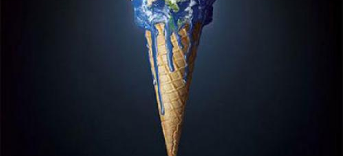 La tierra con forma de cono derritiéndose