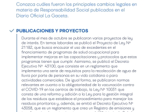 Reporte de Actualización Legal en RS y Sostenibilidad - Noviembre 2021